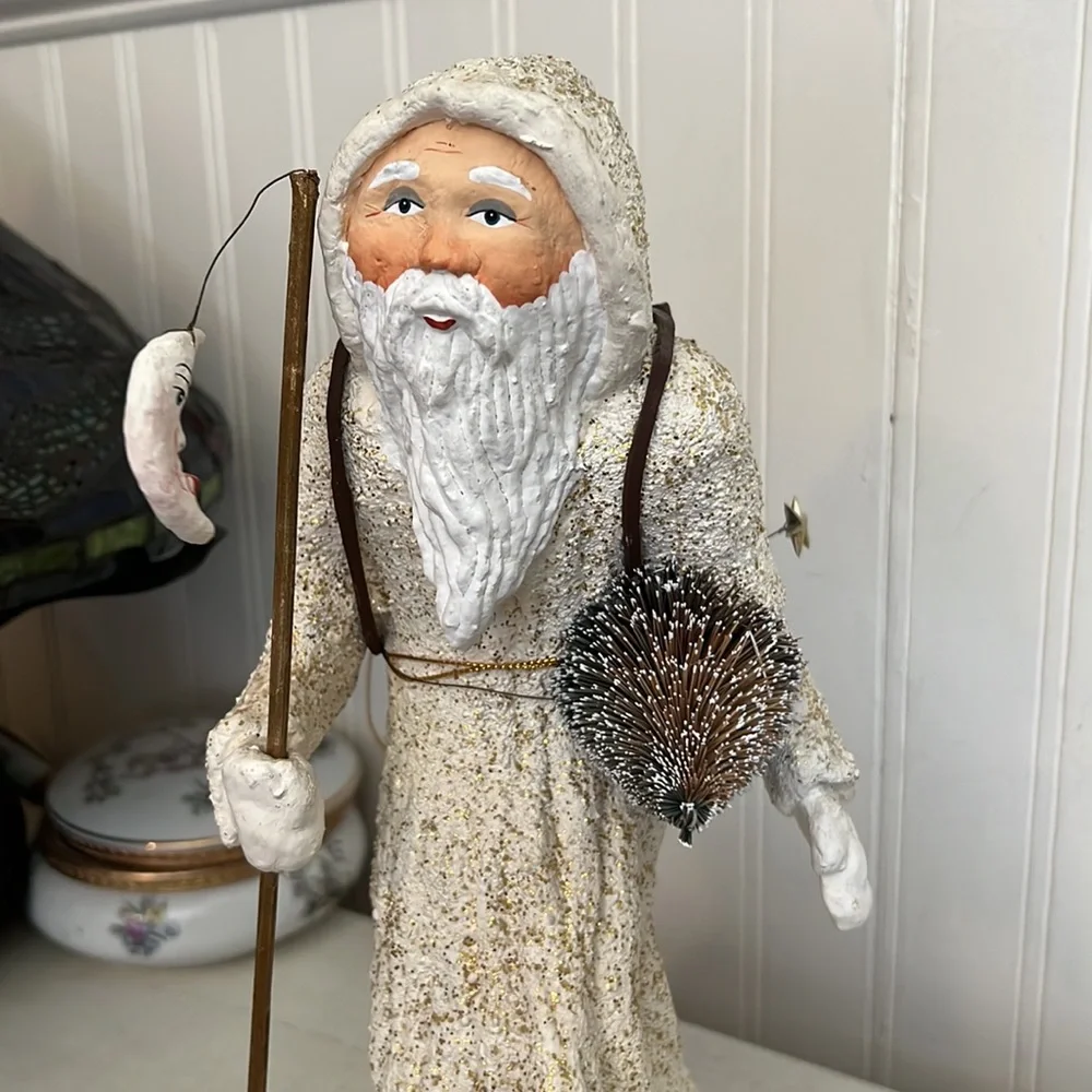 Large Belsnickle Primitive composite Santa Christmas decor 12”